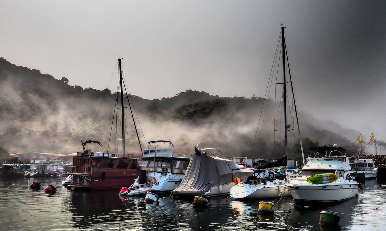 Foggy Spring Sunday in the Typhoon Shelter, Aberdeen Hong Kong