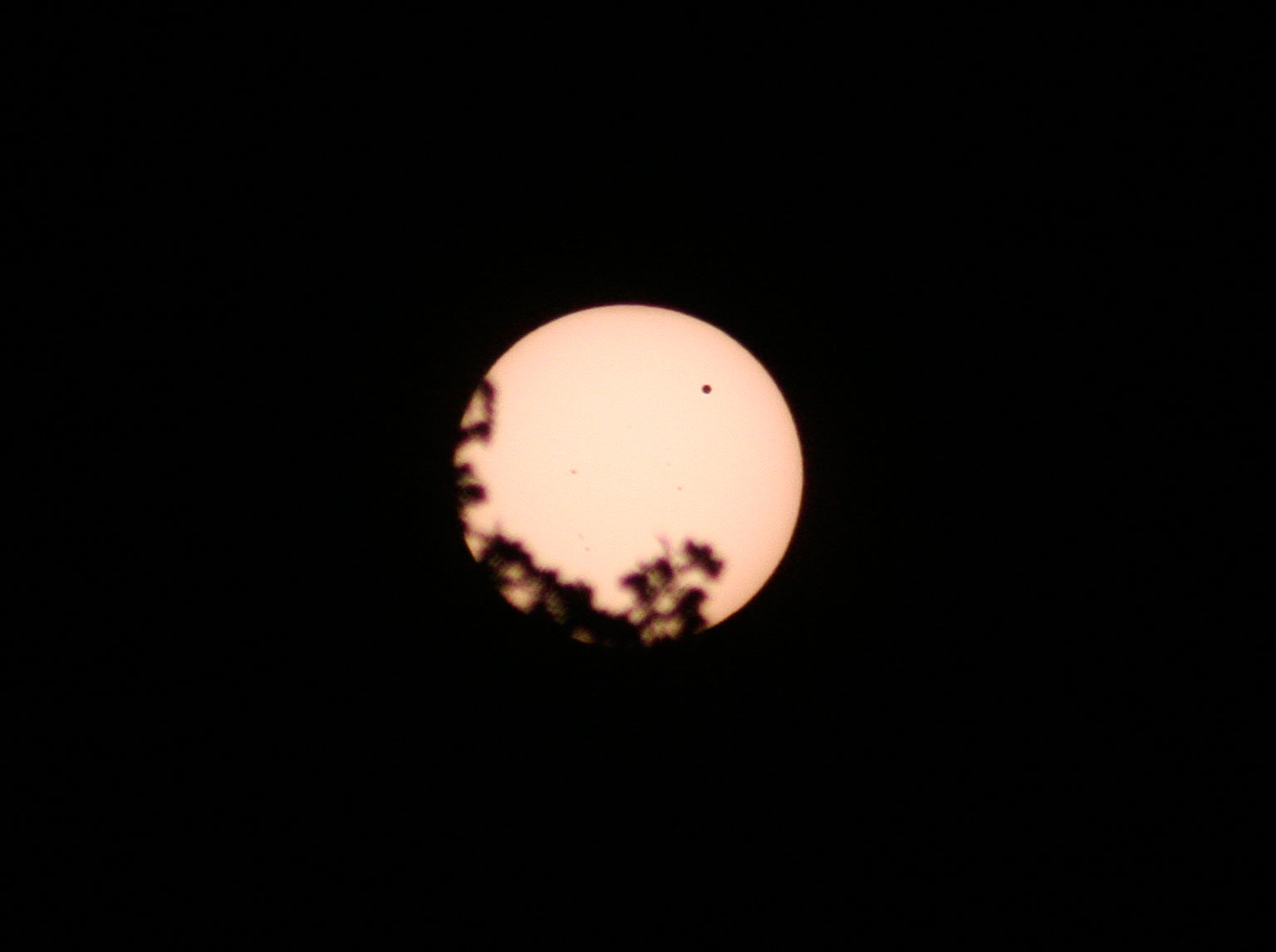 Transit of Venus at sunset