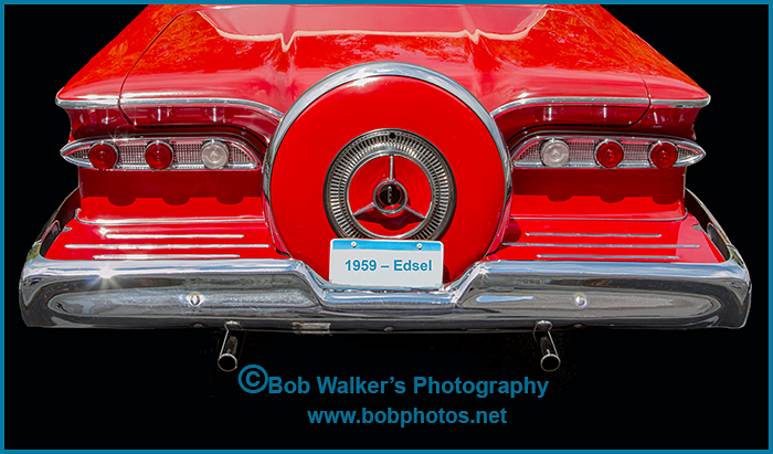 1959 Red Edsel Convertible With A Continental Kit 