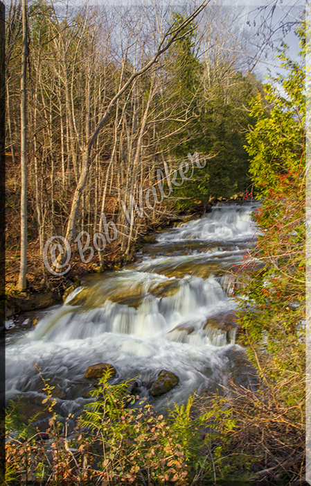 Stockbrideg Waterfalls Presented In A Vertical For Your Viewing 