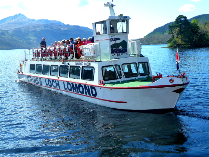 CRUISE LOCH LOMOND - LOMOND QUEEN Arriving @ Inversnaid Hotel, Loch Lomond