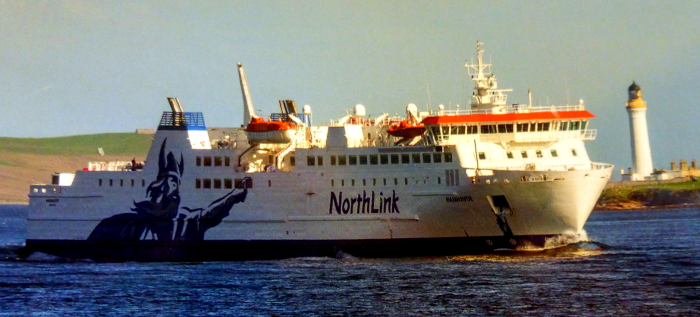 HAMNAVOE passing Hoy High Lighthouse, Orkney