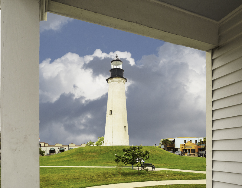 The lighthouse from the porch of the visitors center