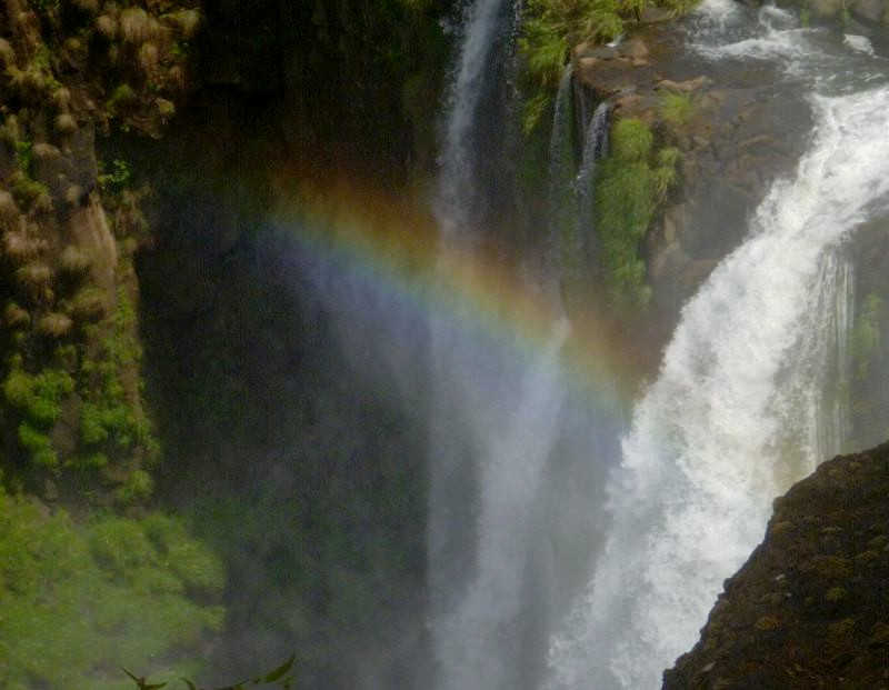 Rainbow in a small waterfall
