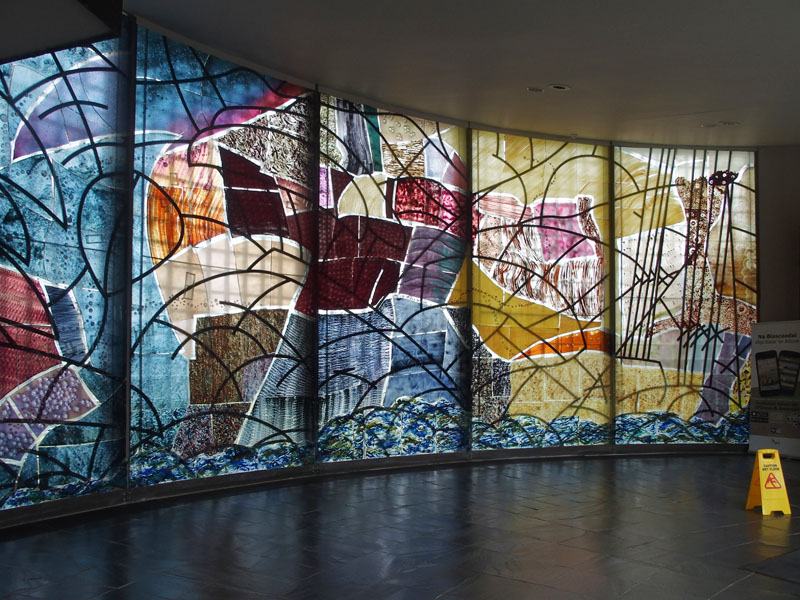0794: Glass wall in the foyer, Blasket Centre