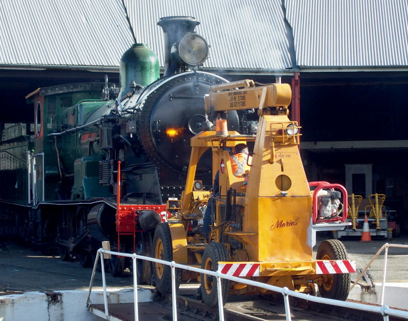 Moving the loco out for display