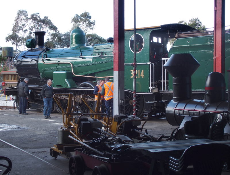 Locomotive 3214 brought out  for visitors to admire
