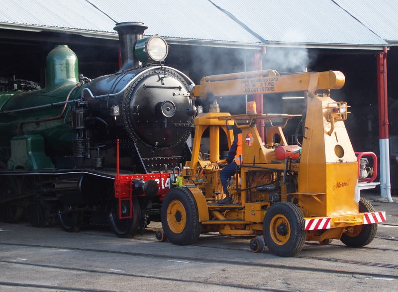 Moving the loco out for display