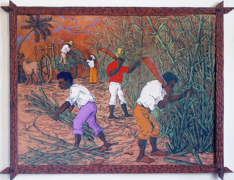 Painting showing slave labour