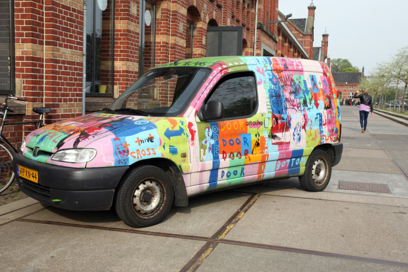 Stenciled car