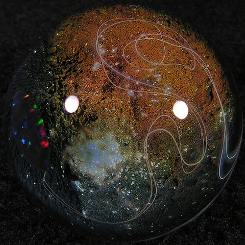 Mike put this smaller marble together and KILLED it, with one of his opal UFOs flying around. 