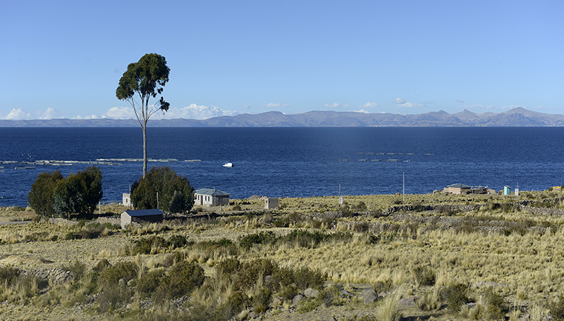 Amantani island and Titicaca lake