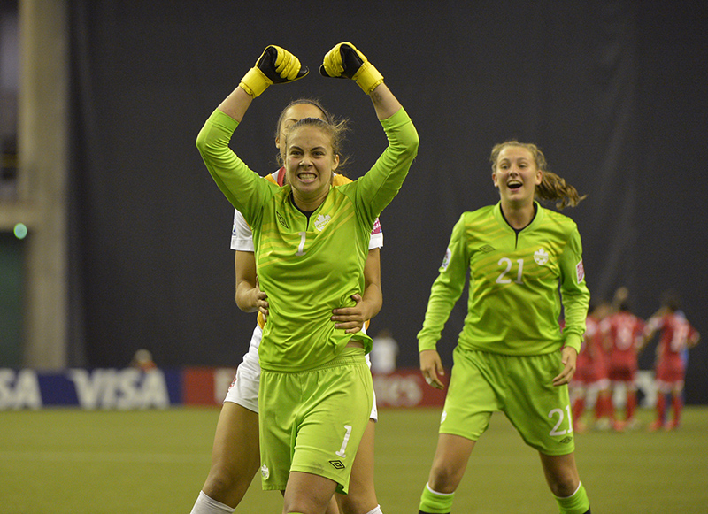 Goalkeeper Kailen Sheridan of Canada team