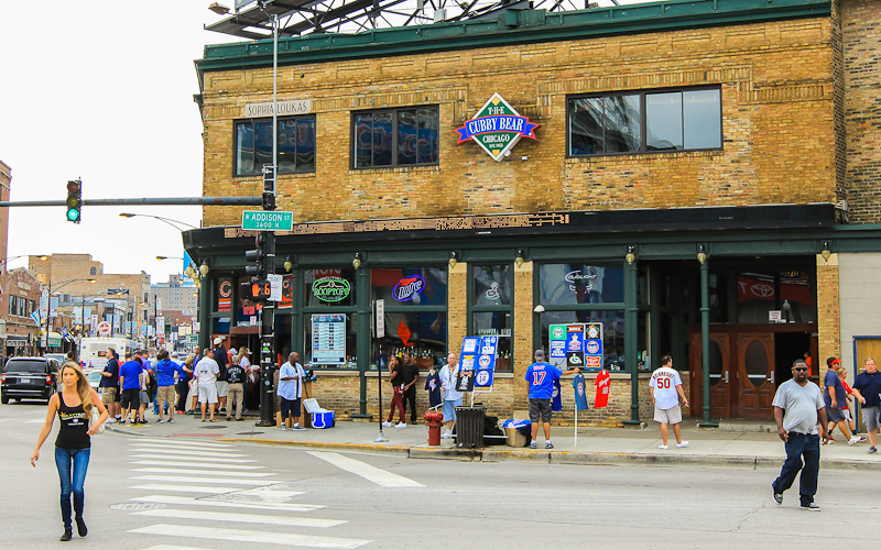 The Cubby Bear bar at the corner of Clark & Addison