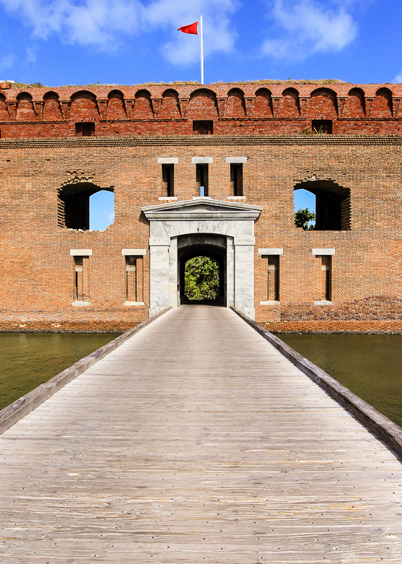 The entrance to Fort Jefferson across the moat in Dry Tortugas National Park
