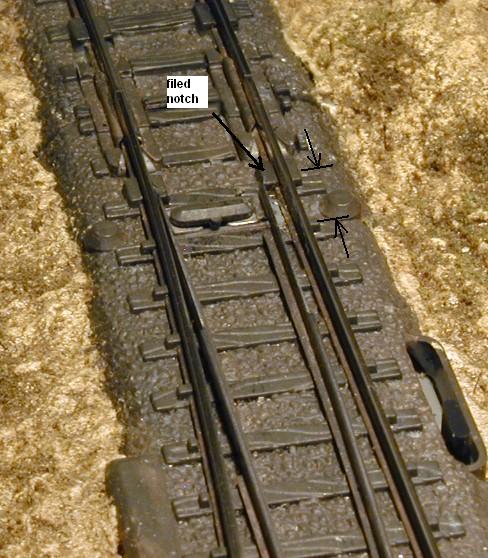 Kato N scale Unitrack #4 turnout - filed notch