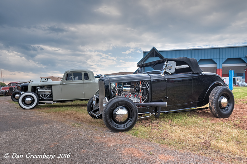 1932 Ford Roadster with 1934 Dodge Coupe