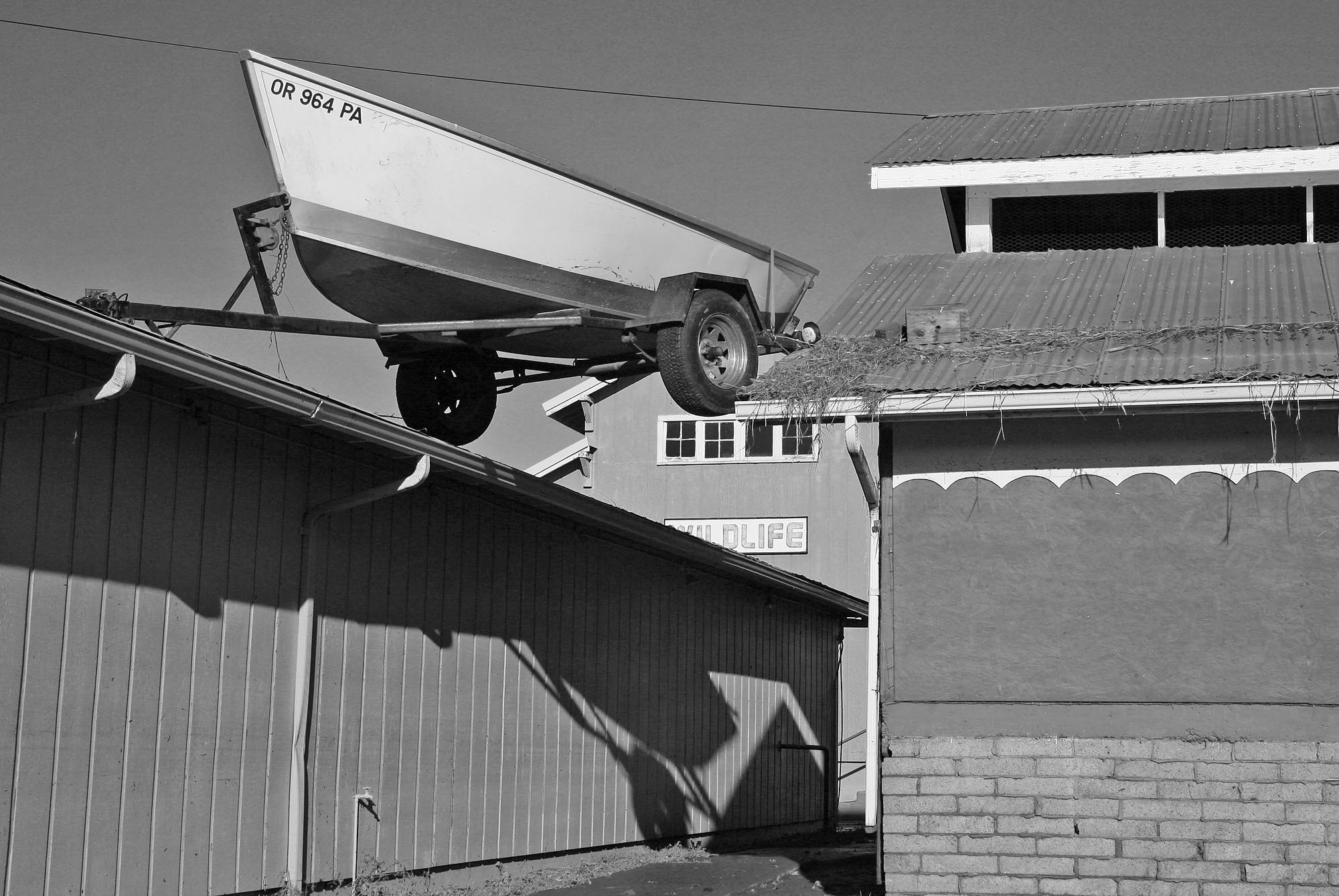 December 2007 Flood  Boat on Photo Building
