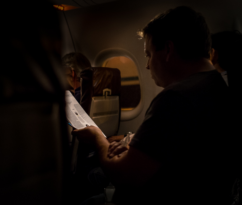 Reading on an airplane