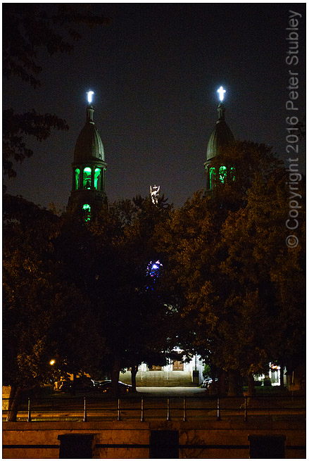 Church through the trees.