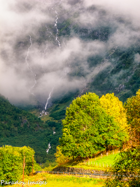 Waterfalls in the mist