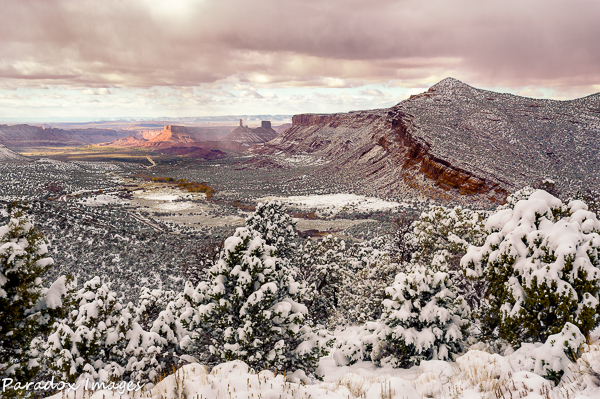 Snow storm clearing from Castle Valley