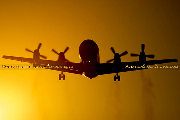 2013 - U. S. Navy P-3 Orion on short final approach to OPF military aviation stock photo