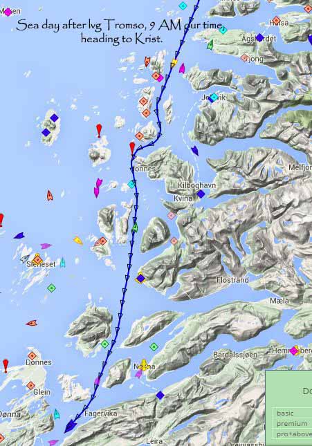 MarineTraffic.com track of Viking Star Into the Midnight Sun cruise - through the fjords