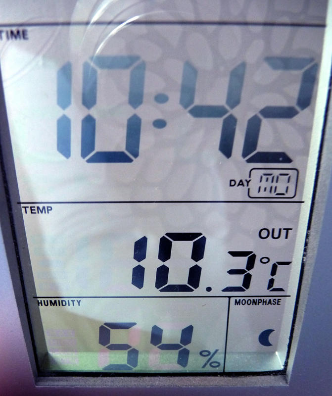 Mid-Summers Day and 10.3 degrees C outside!