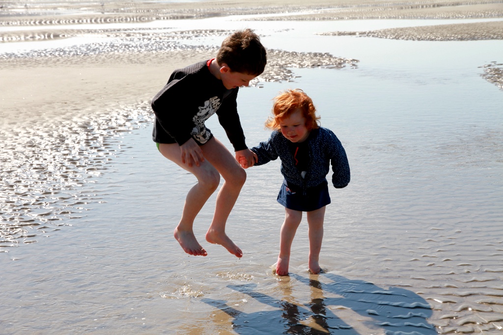 teaching little sis to jump