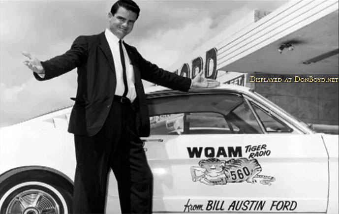 1964 - Charlie Murdock with the WQAM Tiger in a Mustang
