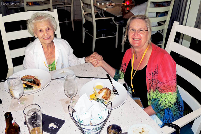 May 2013 - Karens mom Esther M. Criswell and sister Wendy Criswell at dinner with Don during a PEO convention