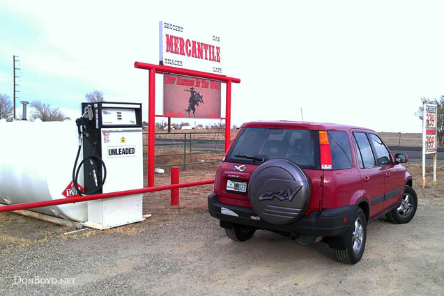 November 2012 - Dons 1998 Honda CR-V at Channing, Texas enroute from Miami to Colorado Springs