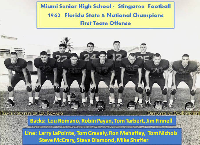 1962 - Miami High School Football National Champs offense