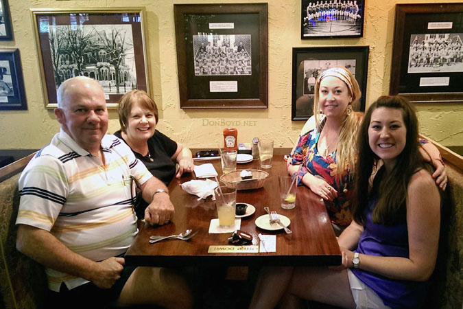 May 2014 - Don, Karen, Lisa Marie Criswell and Katie Beth Criswell at the Franklin Chop House restaurant in Franklin, Tennessee
