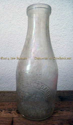 1950s - a milk bottle from Dr. John G. DuPuis White Belt Dairy, Miamis first dairy farm