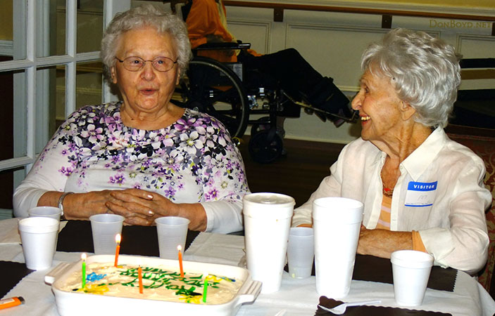 March 2015 - sisters Thelma Blasko and Esther Criswell at Esthers 94th birthday luncheon in St. Petersburg