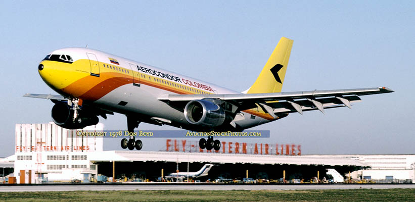 1978 - Aerocondor Colombia, the first Latin American airline to operate the Airbus A300 to Miami International Airport