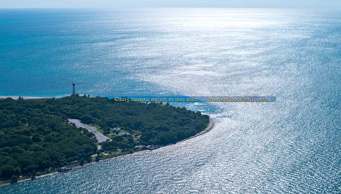 October 2015 - aerial photo of Cape Florida Lighthouse at Bill Baggs State Park on Key Biscayne