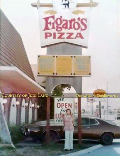 1974 - Judi Lang in front of Figaros on NE 167th Street in North Miami Beach