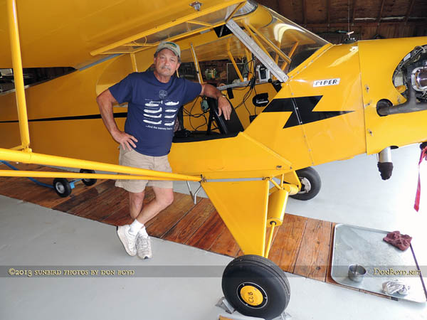 May 2013 - John Rizzo and his 1946 Piper Cub N6406H at his home hangar