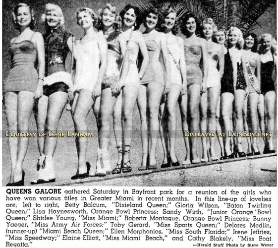 1951 or 1952 - Miami-area beauty queens galore posing at Bayfront Park