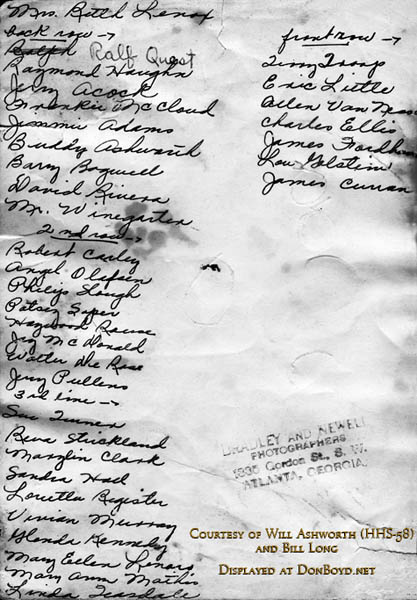 1952 - Mrs. Lenoxs 6th Grade Class at Melrose Elementary School - class names for preceding photo