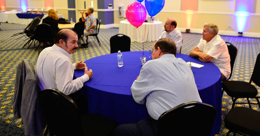 HHS-66 50-Year Reunion and Reunion of the 60s: the cool folks table with David Hurst, Greg Hattaway, Ed Peabody and unknown