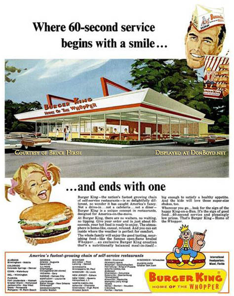 1960s - an advertisement for Burger King