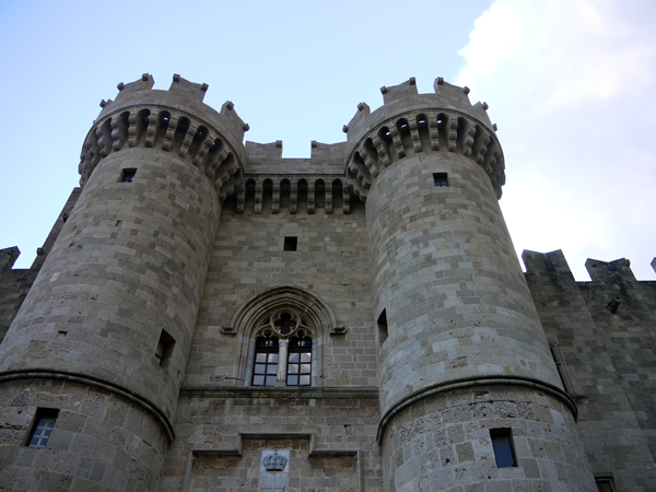 Turrets, Palace of the Masters, Rhodes, Greece.