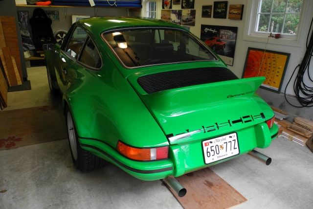 1973 Porsche 911 Carrera RSR Tribute, a backdated 1985 Carrera wide body, at third of 5 garage locations (9693)