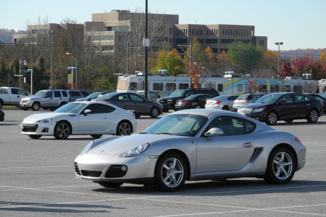 2009 Porsche Cayman, with 2013 Subaru BRZ in the background (9473)