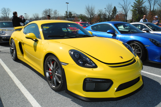 2016 Cayman GT4 (981.1), spectator parking, 38th Annual Porsche-Only Swap Meet in Hershey (0166)