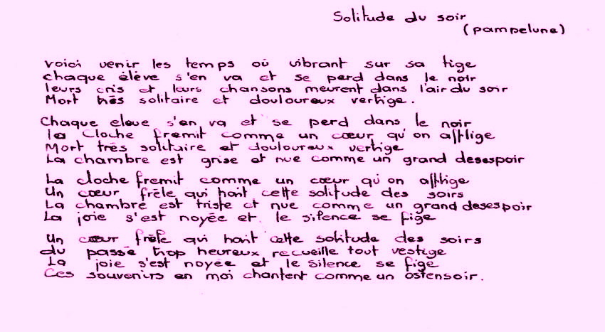 Solitude : quand les jolies Marie et Catherine professaient  Pampelune